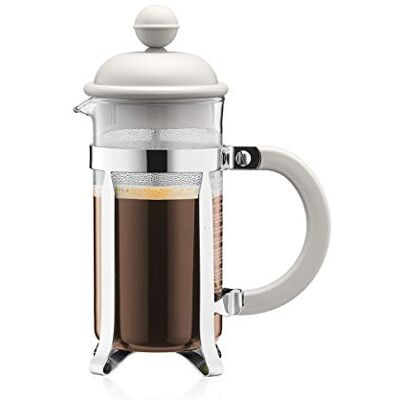 Bodum 1913-913 Caffettiera zaparzacz do kawy (French Press System, stały filtr ze stali nierdzewnej, 0,35 litra), kolor kremowy Bodum 1913-913 Caffettiera zaparzacz do kawy (French Press System, stały filtr ze stali nierdzewnej, 0,35 litra), kolor kremowy
