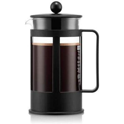 Bodum Kenya zaparzacz do kawy – 1 l / 8 filiżanek – ręczna prasa francuska ze szkła borokrzemowego i stali nierdzewnej – nadaje się do mycia w zmywarce – Made in Portugalii, czarny Bodum Kenya zaparzacz do kawy – 1 l / 8 filiżanek – ręczna prasa francuska ze szkła borokrzemowego i stali nierdzewnej – nadaje się do mycia w zmywarce – Made in Portugalii, czarny