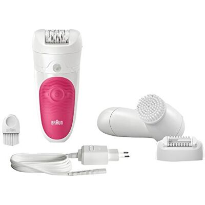 Braun Silk-épil Bibi-Edition depilator (ze szczoteczką do oczyszczania twarzy), biały/różowy Braun Silk-épil Bibi-Edition depilator (ze szczoteczką do oczyszczania twarzy), biały/różowy