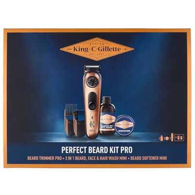 Gillette PRO elektryczny trymer do brody, męski zestaw do brody na prezent, trymer do brody, precyzyjny regulator z kołem 40 długościach + mini rozmiar do mycia brody 60 ml + mini balsam do Gillette PRO elektryczny trymer do brody, męski zestaw do brody na prezent, trymer do brody, precyzyjny regulator z kołem 40 długościach + mini rozmiar do mycia brody 60 ml + mini balsam do