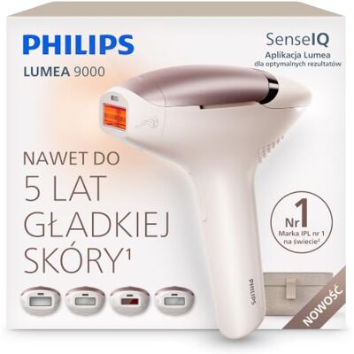 Philips Lumea 9000 IPL – urządzenie do depilacji światłem: długotrwałe efekty, łatwość domowego użytkowania, bezpieczeństwo klasy medycznej, 4 nasadki do ciała, twarzy, okolic bikini i pach BRI981/00 Philips Lumea 9000 IPL – urządzenie do depilacji światłem: długotrwałe efekty, łatwość domowego użytkowania, bezpieczeństwo klasy medycznej, 4 nasadki do ciała, twarzy, okolic bikini i pach BRI981/00