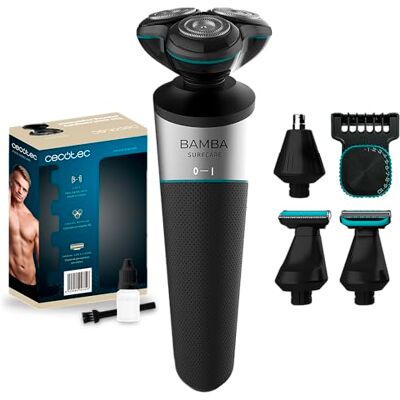 Cecotec PrecisionCare Multigrooming golarka 5 w 1, bateria litowa, czas pracy 60 minut, ostrza ze stali nierdzewnej, obrotowa głowica z 3 ostrzami, wodoszczelna IPX5 Cecotec PrecisionCare Multigrooming golarka 5 w 1, bateria litowa, czas pracy 60 minut, ostrza ze stali nierdzewnej, obrotowa głowica z 3 ostrzami, wodoszczelna IPX5