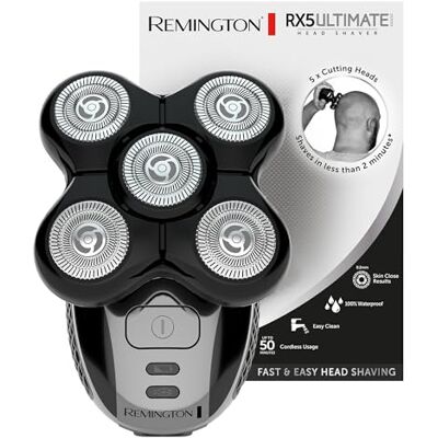 Remington golarka elektryczna do głowy, rotacyjna, golenie na dł. 0.2mm, antybakteryjna głowica, wodoodporna, bezprzewodowa, golenie na sucho i mokro, ciemnoszare etui, Ultimate RX5 XR1501 Remington golarka elektryczna do głowy, rotacyjna, golenie na dł. 0.2mm, antybakteryjna głowica, wodoodporna, bezprzewodowa, golenie na sucho i mokro, ciemnoszare etui, Ultimate RX5 XR1501