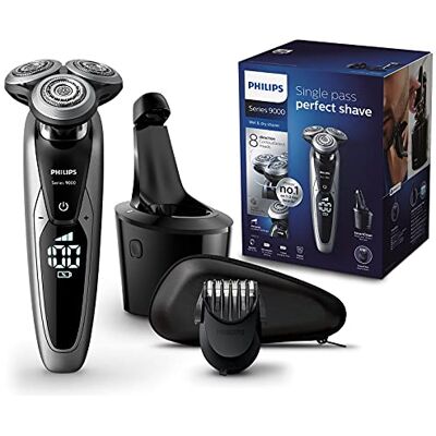 Philips Series 9000 męska golarka elektryczna na mokro i na sucho S9711/31 z systemem SmartClean Plus i trymerem do brody Philips Series 9000 męska golarka elektryczna na mokro i na sucho S9711/31 z systemem SmartClean Plus i trymerem do brody