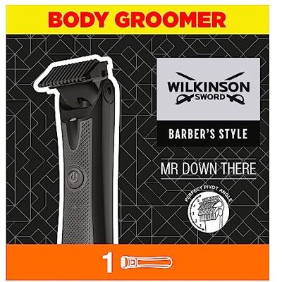Wilkinson Sword Barber's Style 'Mr Down There' elektryczny trymer do ciała dla mężczyzn, możliwość ładowania Wilkinson Sword Barber's Style 'Mr Down There' elektryczny trymer do ciała dla mężczyzn, możliwość ładowania