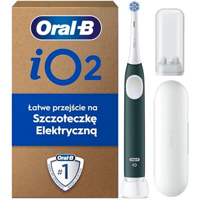 Oral-B iO 2 Forest Green Szczoteczka elektryczna, 1 końcówka do szczoteczek elektrycznych, stworzone w technologii Braun Oral-B iO 2 Forest Green Szczoteczka elektryczna, 1 końcówka do szczoteczek elektrycznych, stworzone w technologii Braun