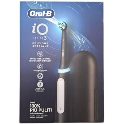Oral-B Elektryczna szczoteczka do zębów wielokrotnego ładowania, iO 3, czarna, 1 x wymienna głowa, 1 x etui podróżne + pasta do zębów Pro-Science Advanced regeneruje lakier do paznokci codziennego Oral-B Elektryczna szczoteczka do zębów wielokrotnego ładowania, iO 3, czarna, 1 x wymienna głowa, 1 x etui podróżne + pasta do zębów Pro-Science Advanced regeneruje lakier do paznokci codziennego
