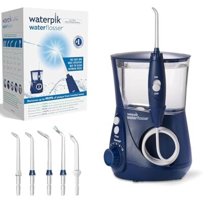 Waterpik Ultra Professional Irygator Stojący, Kolor Azul 6 końcówek, Zaawansowana kontrola ciśnienia z 10 trybami, Skuteczne usuwanie płytki nazębnej Waterpik Ultra Professional Irygator Stojący, Kolor Azul 6 końcówek, Zaawansowana kontrola ciśnienia z 10 trybami, Skuteczne usuwanie płytki nazębnej