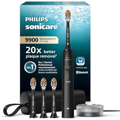 Philips Sonicare DiamondClean 9900 Prestige Elektryczna szczoteczka do zębów z technologią i aplikacją SenseIQ, 5 trybów szczotkowania, etui podróżne do ładowania, kolor czarny, model HX9992/43 Philips Sonicare DiamondClean 9900 Prestige Elektryczna szczoteczka do zębów z technologią i aplikacją SenseIQ, 5 trybów szczotkowania, etui podróżne do ładowania, kolor czarny, model HX9992/43