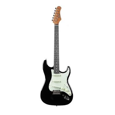 EKO GuITARS gitara elektryczna ST‑300, korpus topoli, uchwyt klonu, klawiatura WPC, 3 przetworniki jednocewkowe, mostek Tremolo, 22 przyciski, kolor czarny EKO GuITARS gitara elektryczna ST‑300, korpus topoli, uchwyt klonu, klawiatura WPC, 3 przetworniki jednocewkowe, mostek Tremolo, 22 przyciski, kolor czarny