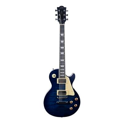 EKO Guitars LS‑300 gitara elektryczna, korpus topoli, uchwyt klonowy, klawiatura WPC, 2 przetworniki Humbucker, mostek Tune-O-Matic, 22 przyciski, kolor niebieski pikowany EKO Guitars LS‑300 gitara elektryczna, korpus topoli, uchwyt klonowy, klawiatura WPC, 2 przetworniki Humbucker, mostek Tune-O-Matic, 22 przyciski, kolor niebieski pikowany