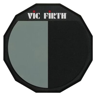 Vic Firth Jednostronna podkładka do ćwiczeń perkusyjnych z logo VF i dzieloną powierzchnią do gry średnica 30 cm Vic Firth Jednostronna podkładka do ćwiczeń perkusyjnych z logo VF i dzieloną powierzchnią do gry średnica 30 cm