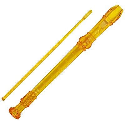 A-Star Sopran/Descant School Recorder Instrument, angielski/barokowy palcowanie-klucz C z wykresem do nauki, torbą, prętem do czyszczenia-żółty A-Star Sopran/Descant School Recorder Instrument, angielski/barokowy palcowanie-klucz C z wykresem do nauki, torbą, prętem do czyszczenia-żółty