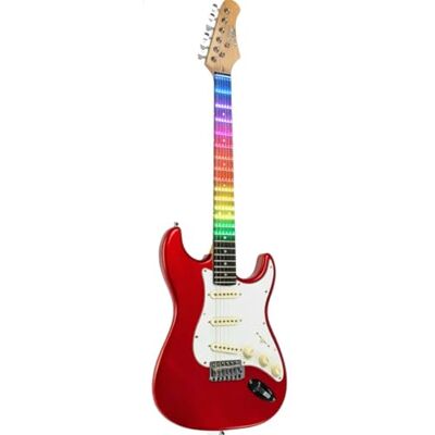 EKO GUITARS ST-300 Fiesta Red VISUAL NOTE, gitara elektryczna ST Style, system wizualny LED, aplikacja dydaktyczna, przetwornik pojedynczej cewki, Fiesta Red EKO GUITARS ST-300 Fiesta Red VISUAL NOTE, gitara elektryczna ST Style, system wizualny LED, aplikacja dydaktyczna, przetwornik pojedynczej cewki, Fiesta Red