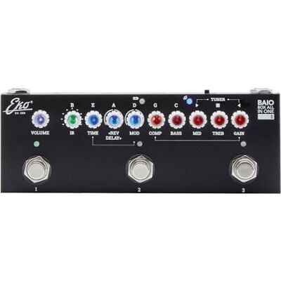 EKO GUITARS BAIO B wielofunkcyjny z wbudowanym podczerwienią do elektrycznego i akustycznego basu, 8 wzmacniaczy IR, sterowanie tonem, kompresorem, chorus, phaser i delay EKO GUITARS BAIO B wielofunkcyjny z wbudowanym podczerwienią do elektrycznego i akustycznego basu, 8 wzmacniaczy IR, sterowanie tonem, kompresorem, chorus, phaser i delay