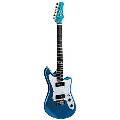 EKO GuITARS Camaro VR 2 90, gitara elektryczna, korpus topoli, uchwyt klonowy i klawiatura z żywicy WPC, 2 przetworniki P-90, 3-drożny przełącznik, regulacja głośności i tonu, niebieska iskra EKO GuITARS Camaro VR 2 90, gitara elektryczna, korpus topoli, uchwyt klonowy i klawiatura z żywicy WPC, 2 przetworniki P-90, 3-drożny przełącznik, regulacja głośności i tonu, niebieska iskra