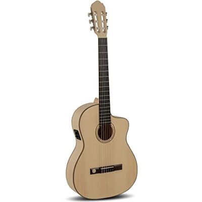 GEWA elektroakustyczna gitara klasyczna Pro Natura Silver Samba z wycięciem Cutaway pełna płyta wierzchnia ze świerku tył/boczki klon przetwornik Fishman GEWA elektroakustyczna gitara klasyczna Pro Natura Silver Samba z wycięciem Cutaway pełna płyta wierzchnia ze świerku tył/boczki klon przetwornik Fishman