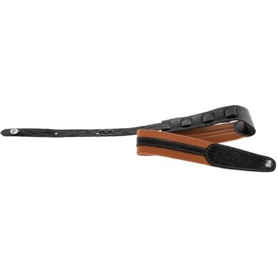 531382 GEWA pasek gitarowy Prestige Series, prawdziwa skóra, szerokość 65 mm, długość 103-139 cm, Security Locks – chrom, dry sand/black – średni brąz/czarny, Handmade in Europe 531382 GEWA pasek gitarowy Prestige Series, prawdziwa skóra, szerokość 65 mm, długość 103-139 cm, Security Locks – chrom, dry sand/black – średni brąz/czarny, Handmade in Europe