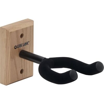 QUIK LOK GSW/001 uchwyt ścienny z drewnianą podstawą, uchwytem na gitarę i bas ścienny, drewniana podstawa, śruby i kołki w zestawie, podstawa 6,4 x 1,9 x 10,1 cm, odległość ściany/widelca 7 cm QUIK LOK GSW/001 uchwyt ścienny z drewnianą podstawą, uchwytem na gitarę i bas ścienny, drewniana podstawa, śruby i kołki w zestawie, podstawa 6,4 x 1,9 x 10,1 cm, odległość ściany/widelca 7 cm