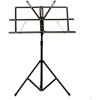 Audibax SP2 Orkiestra Składany uchwyt na nuty Atril z regulacją wysokości Perforowana i zdejmowana taca na nuty Regulowana wysokość od 94 do 142 cm wykonana ze stali Audibax SP2 Orkiestra Składany uchwyt na nuty Atril z regulacją wysokości Perforowana i zdejmowana taca na nuty Regulowana wysokość od 94 do 142 cm wykonana ze stali