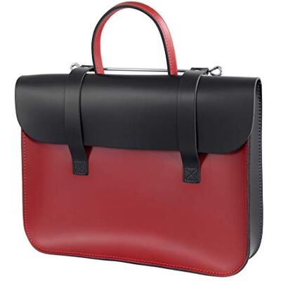 Oxford Traditional Leather Oxford tradycyjna skóra MC1-BRD czarna z czerwonym przednim etui muzyczne Oxford Traditional Leather Oxford tradycyjna skóra MC1-BRD czarna z czerwonym przednim etui muzyczne