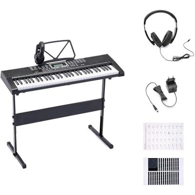 Amazon Basics – przenośne pianino cyfrowe z 61 klawiszami dla początkujących, wbudowane głośniki, 255 dźwięków i rytmów Amazon Basics – przenośne pianino cyfrowe z 61 klawiszami dla początkujących, wbudowane głośniki, 255 dźwięków i rytmów