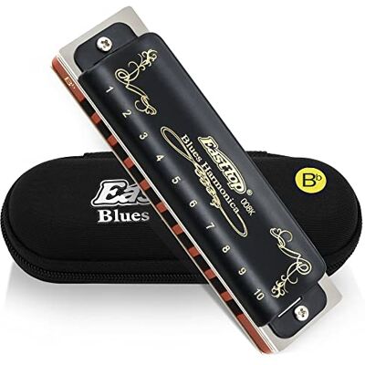 East top Blues Harmonijka diatoniczna Bb, 10 otworów, 20 tonów, T008K, najwyższej jakości, blues, harmonijka ustna, dla dorosłych, profesjonalistów, początkujących i studentów East top Blues Harmonijka diatoniczna Bb, 10 otworów, 20 tonów, T008K, najwyższej jakości, blues, harmonijka ustna, dla dorosłych, profesjonalistów, początkujących i studentów