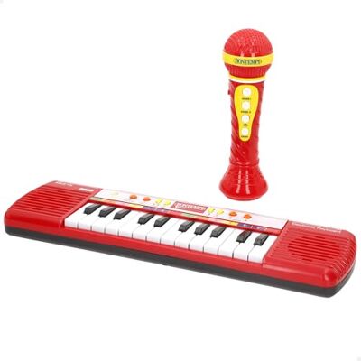 COLORBABY Bontempi klawiatura dla dzieci z mikrofonem, 24 klawisze, światło i dźwięk, melodia, nauka gry na pianinie, klawiatury dziecięce, instrumenty muzyczne, fortepian 3 lata (47899) COLORBABY Bontempi klawiatura dla dzieci z mikrofonem, 24 klawisze, światło i dźwięk, melodia, nauka gry na pianinie, klawiatury dziecięce, instrumenty muzyczne, fortepian 3 lata (47899)