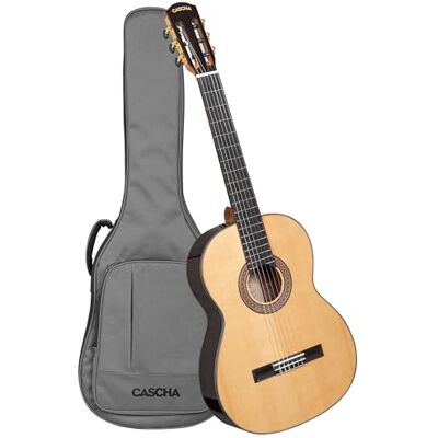 CASCHA Performer Series Classic Guitar Solid Top 4/4 (z wyściełaną torbą, 3 picks) CASCHA Performer Series Classic Guitar Solid Top 4/4 (z wyściełaną torbą, 3 picks)