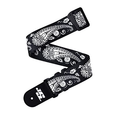 D'Addario Pasek do Gitary, Joe Satriani – Wzór Obrotowy – Czarny Paisley – Nylonowa rurkowa taśma o szerokości 50 mm, regulowana od 35" do 59,5", akcesoria do gitary D'Addario Pasek do Gitary, Joe Satriani – Wzór Obrotowy – Czarny Paisley – Nylonowa rurkowa taśma o szerokości 50 mm, regulowana od 35" do 59,5", akcesoria do gitary