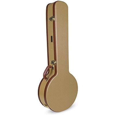 Crossrock Deluxe drewniane twarde etui na 5-strunowy rezonator banjo, winyl tweed (CRW620BJTW) Crossrock Deluxe drewniane twarde etui na 5-strunowy rezonator banjo, winyl tweed (CRW620BJTW)