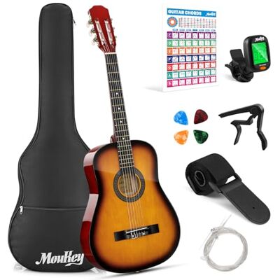 Moukey Basswood 96 cm początkujący klasyczny praktyka gitara zachód słońca Moukey Basswood 96 cm początkujący klasyczny praktyka gitara zachód słońca