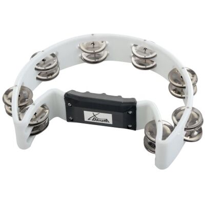XDrum Ręczna tambourynowa forma półksiężyca (Tambourine, Pecussion, 16 par chromowanych opasek, tworzywo sztuczne) biała XDrum Ręczna tambourynowa forma półksiężyca (Tambourine, Pecussion, 16 par chromowanych opasek, tworzywo sztuczne) biała