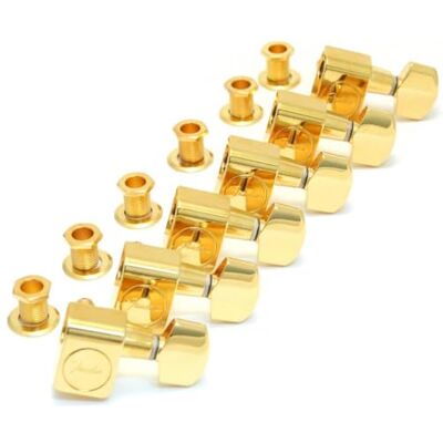 Fender American Series Stratocaster tuner gitarowy ze złotym sprzętem, zestaw 6 sztuk złota Fender American Series Stratocaster tuner gitarowy ze złotym sprzętem, zestaw 6 sztuk złota