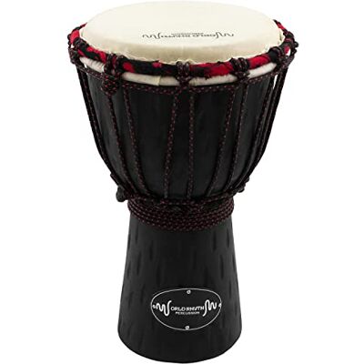 World Rhythm 15 cm Djembe bęben – drewniany mahoń afrykański bęben ręczny – czarny World Rhythm 15 cm Djembe bęben – drewniany mahoń afrykański bęben ręczny – czarny