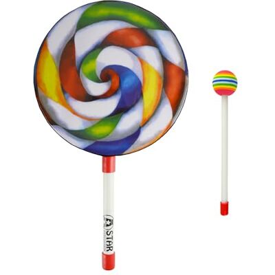 A-Star 8-calowy bęben ręczny Lollipop z plastikowym miękkim ubijakiem 20 cm tęczowy bęben opakowanie 10 sztuk A-Star 8-calowy bęben ręczny Lollipop z plastikowym miękkim ubijakiem 20 cm tęczowy bęben opakowanie 10 sztuk