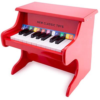 New Classic Toys 10155 Drewniana książka dla małych dzieci 3 chłopcy i dziewczęta prezenty dla dzieci, instrumenty muzyczne dla dzieci w wieku 3 lat, czerwony, fortepian New Classic Toys 10155 Drewniana książka dla małych dzieci 3 chłopcy i dziewczęta prezenty dla dzieci, instrumenty muzyczne dla dzieci w wieku 3 lat, czerwony, fortepian