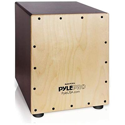 Pyle Jam Cajon ze strunami z drewna brzozowego akustyczny cajon drewniana skrzynka perkusyjna z wewnętrznymi strunami gitarowymi, głęboki bas PCJD16 Pyle Jam Cajon ze strunami z drewna brzozowego akustyczny cajon drewniana skrzynka perkusyjna z wewnętrznymi strunami gitarowymi, głęboki bas PCJD16