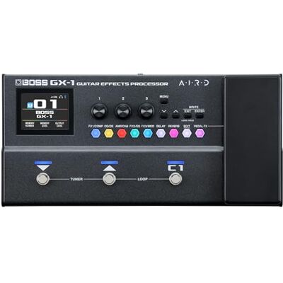 Boss GX-1 Ultraprzenośny Procesor Efektów Gitarowych Wyposażony w Kultowe Wzmacniacze i Efekty Silnik Dźwiękowy AIRD Klasy Premium Idealny dla Początkujących Gitarzystów Łączność Bluetooth Boss GX-1 Ultraprzenośny Procesor Efektów Gitarowych Wyposażony w Kultowe Wzmacniacze i Efekty Silnik Dźwiękowy AIRD Klasy Premium Idealny dla Początkujących Gitarzystów Łączność Bluetooth