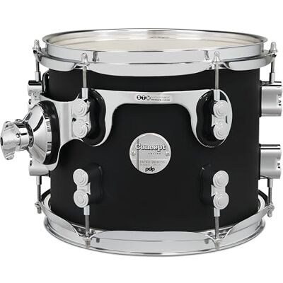Pacific Drums Concept Maple Tom, 10" x 8", Satin Black Finish Ply Pacific Drums Concept Maple Tom, 10" x 8", Satin Black Finish Ply