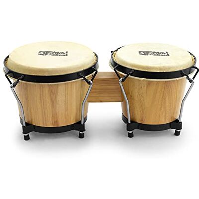 MAD Bębny bongo 6" i 17,8 cm początkujący dąb bongo w naturalnym kolorze Dębowe bębny bongo w naturalnym wykończeniu, idealne do nauki gry, rytmiki i zajęć perkusyjnych MAD Bębny bongo 6" i 17,8 cm początkujący dąb bongo w naturalnym kolorze Dębowe bębny bongo w naturalnym wykończeniu, idealne do nauki gry, rytmiki i zajęć perkusyjnych