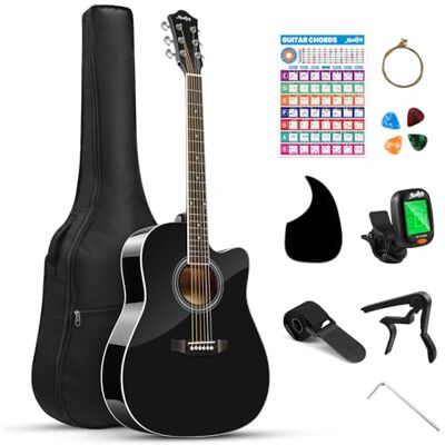 Moukey MBG-01 Basswood 41 cali gitara czarna Moukey MBG-01 Basswood 41 cali gitara czarna