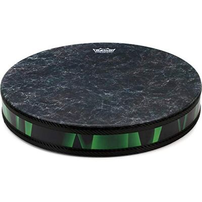 REMO World Percussion Nocne fale Ocean Drum 16" x 2,5" Nocne fale zielone i przezroczyste, Ramka Acousticon cichy efekt szumu morza, odporny na dezynfekcję ET-0216-41 REMO World Percussion Nocne fale Ocean Drum 16" x 2,5" Nocne fale zielone i przezroczyste, Ramka Acousticon cichy efekt szumu morza, odporny na dezynfekcję ET-0216-41