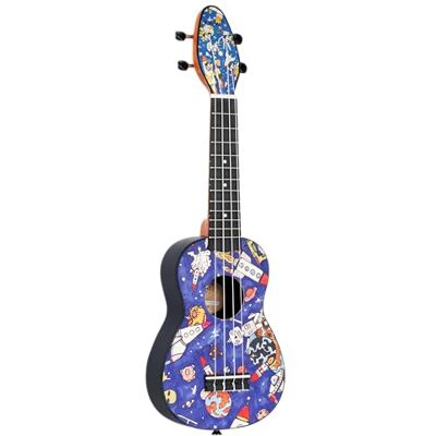 Ortega Guitars Akustyczne Ukulele Sopranowe – Seria Keiki K2 – w Zestawie z Akcesoriami – Agathis/ABS, Motyw Spaceman (K2-SP) Ortega Guitars Akustyczne Ukulele Sopranowe – Seria Keiki K2 – w Zestawie z Akcesoriami – Agathis/ABS, Motyw Spaceman (K2-SP)