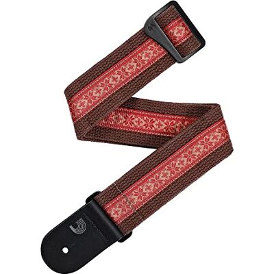 Waves D'Addario Accessories Pasek do gitary bawełniany pasek do gitary Deluxe, brązowy Waves D'Addario Accessories Pasek do gitary bawełniany pasek do gitary Deluxe, brązowy