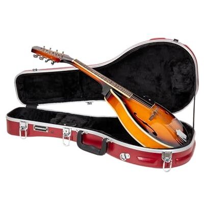 Crossrock Etui na mandolinę w stylu A Formowana twarda obudowa ABS z zamkiem bezpieczeństwa, metalowymi nóżkami i odpinanymi paskami czerwona (CRA862MARD) Crossrock Etui na mandolinę w stylu A Formowana twarda obudowa ABS z zamkiem bezpieczeństwa, metalowymi nóżkami i odpinanymi paskami czerwona (CRA862MARD)