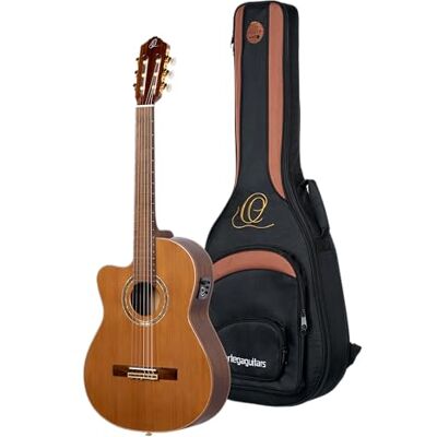 Ortega Guitars Classical Guitar Left-Handed – Elektro-akustyczna, 4/4, Gryf Średniej Szerokości – Seria Performer – W Zestawie Pokrowiec – Lity Cedr/Orzech, Wykończenie Naturalne Połysk (RCE159MN-L) Ortega Guitars Classical Guitar Left-Handed – Elektro-akustyczna, 4/4, Gryf Średniej Szerokości – Seria Performer – W Zestawie Pokrowiec – Lity Cedr/Orzech, Wykończenie Naturalne Połysk (RCE159MN-L)