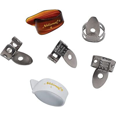 D'Addario National Stal Nierdzewna Zestaw Kostek Palcowych Medium , 6 Sztuk D'Addario National Stal Nierdzewna Zestaw Kostek Palcowych Medium , 6 Sztuk