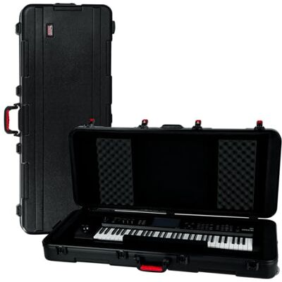 Gator Cases Molded Flight Case na klawiatury 61 nut z zatwierdzonymi przez TSA zamknięciami i opuszczonymi kółkami; (GTSA-KEY61) Gator Cases Molded Flight Case na klawiatury 61 nut z zatwierdzonymi przez TSA zamknięciami i opuszczonymi kółkami; (GTSA-KEY61)