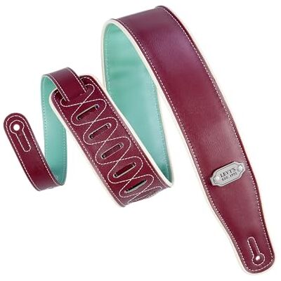 M26VCP-BRG_SEA Levy's Leathers 7,5 cm winyl gitara pasek odwracalny winylowy design; burgundy, oam morski i kremowy () M26VCP-BRG_SEA Levy's Leathers 7,5 cm winyl gitara pasek odwracalny winylowy design; burgundy, oam morski i kremowy ()